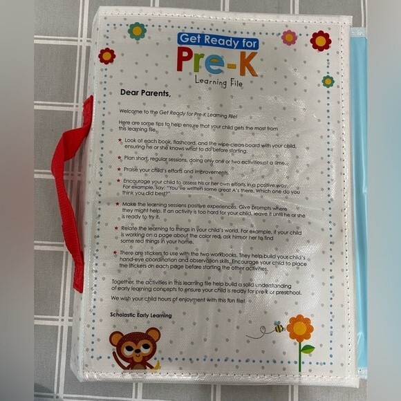 NWOT Get Ready for Pre-K Learning File Kit Workbooks Activity Practice Flashcard - Picture 4 of 8